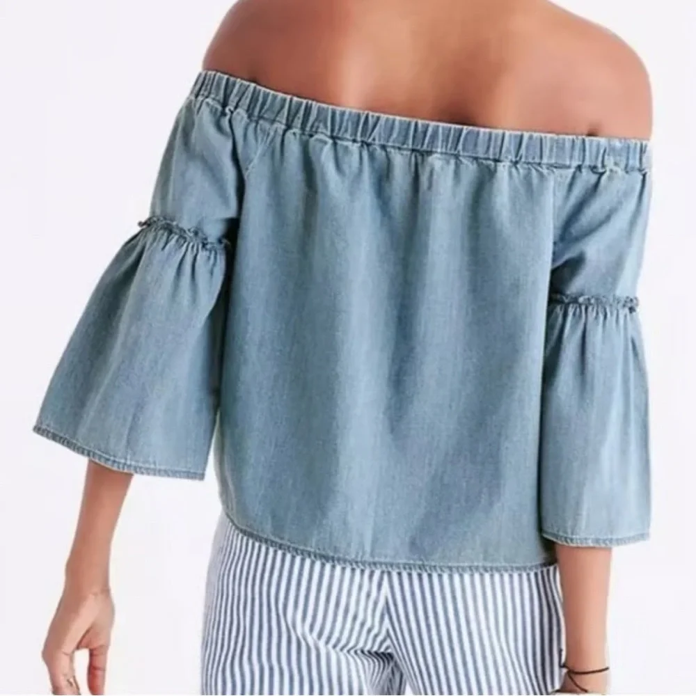 Madewell Azalea Off-Shoulder Denim Top - Picture 4 of 6